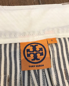 TORY BURCH Pinstripe Cotton Trousers