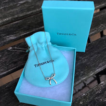 Load image into Gallery viewer, TIFFANY &amp; CO. Sterling Silver Mini Bow Pendant Necklace
