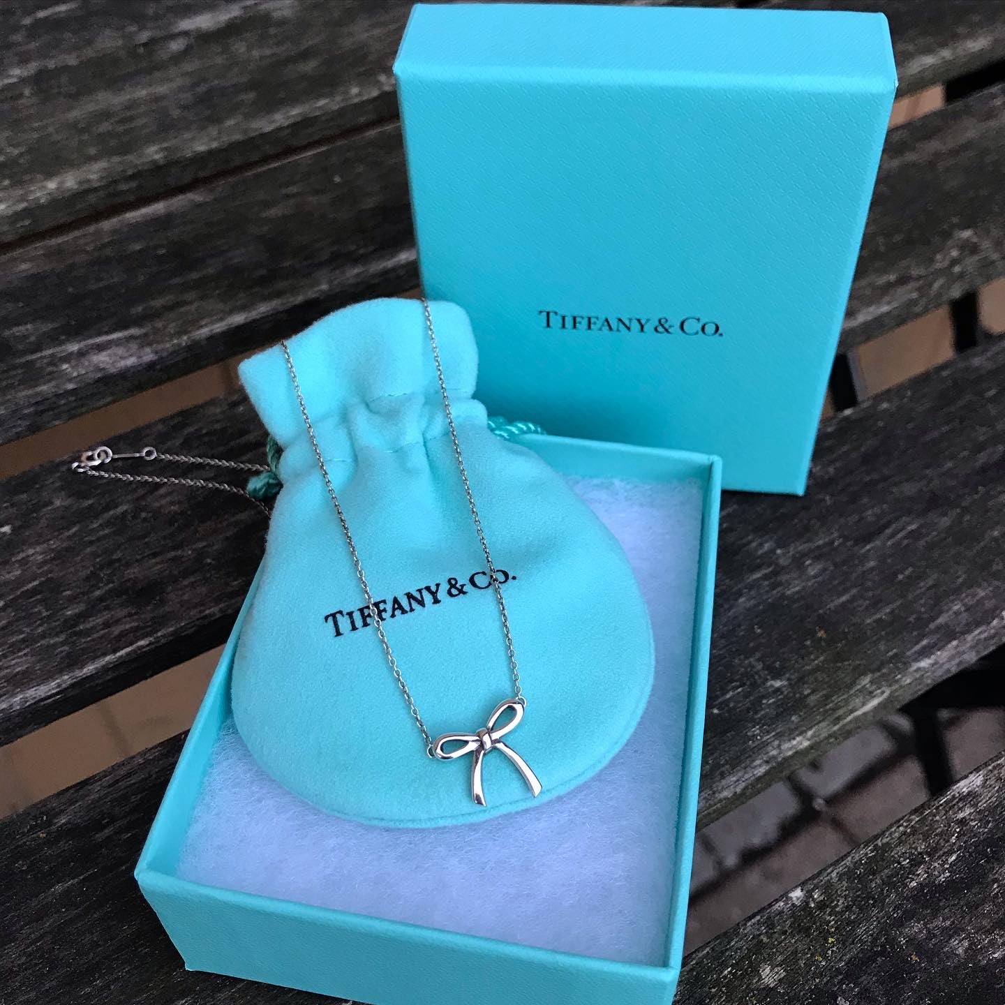 Tiffany & co on sale bow necklace