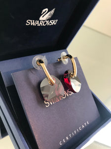 SWAROVSKI Red Pierced Earrings