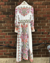 Load image into Gallery viewer, ZIMMERMANN Multi Colour Paisley Print White Linen Belted Shirt Dress

