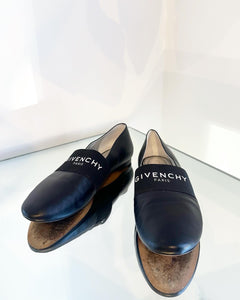 GIVENCHY Bedford Logo Leather Ballet Flats