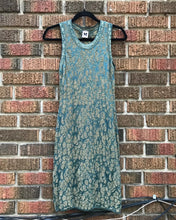 Load image into Gallery viewer, M MISSONI Lurex Emerald Green Gold S’less Fitted Mini Dress

