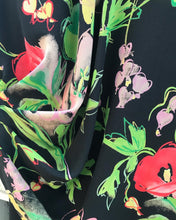 Load image into Gallery viewer, UNGARO Parallele Paris Vintage Floral Print 3/4 Sleeves Ruched Midi Dress
