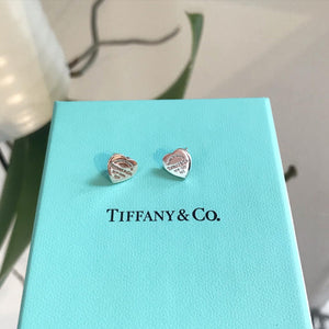 TIFFANY & CO. Heart Tag Pierced Stud Earrings