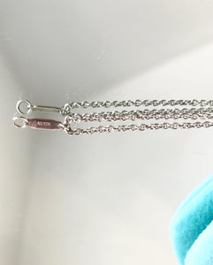 TIFFANY & CO. Sterling Silver Blue Enamel Double Chain Infinity Bracelet