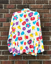 Load image into Gallery viewer, UNGARO Multi Colour Floral Print Silk Blazer
