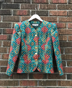 SAINT LAURENT Rive Gauche Quilted Collarless Jacket