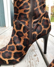 Load image into Gallery viewer, MAX DE CARLO Leopard Print Calf Hair Knee-high Leather Boots
