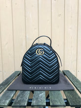 Load image into Gallery viewer, GUCCI GG Marmont Black Chevron Quilted Leather Backpack
