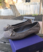 Load image into Gallery viewer, STUART WEITZMAN Studs &amp; Bow Embellished Suede Ballet Flats
