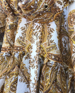 ZIMMERMANN Zippy Billow Belted Maxi Dress in Gold Paisley Print