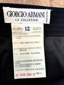 GIORGIO ARMANI Vintage Wool Blend Pinstripe Skirt