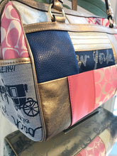 Load image into Gallery viewer, COACH Patchwork Canvas Leather Bowling Tote

