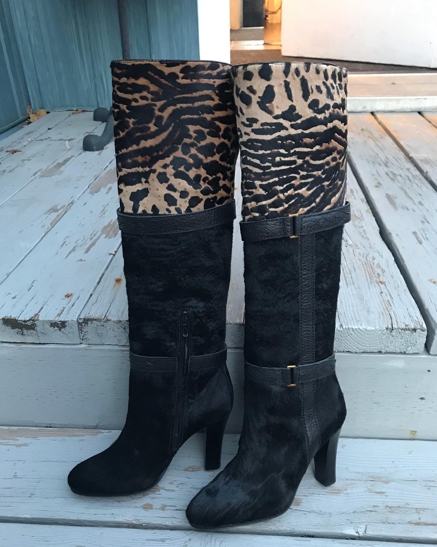 Pony hair clearance leopard boots