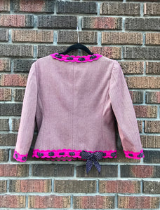 MOSCHINO CHEAP AND CHIC Tweed Velvet Trim Jacket