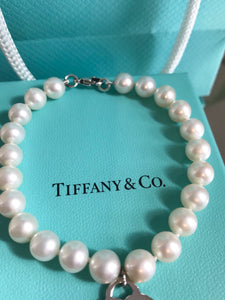 TIFFANY & CO. Pearl Sterling Silver Return to Tiffany Heart Tag Bracelet