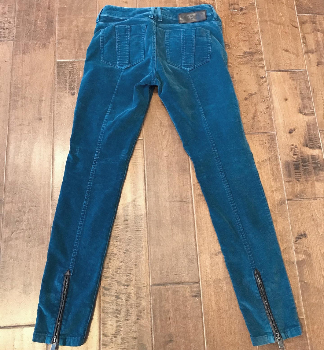 BURBERRY Corduroy Pants with Zipper Details