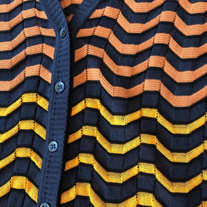 M MISSONI Zig Zag Multi-Colour Stripe Cardigan