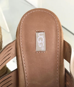 UGG Australia Melinda Platform Leather Wedge Sandal Slides