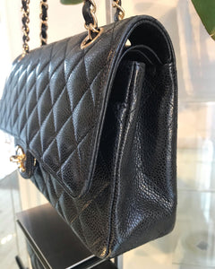 CHANEL Classic Medium Double Flap in Caviar Leather