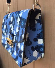 Load image into Gallery viewer, FURLA Blue White Floral Print Leather Crossbody Bag
