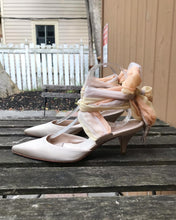 Load image into Gallery viewer, CHANEL Satin Silk Tie Pointed Toe Mid Heels
