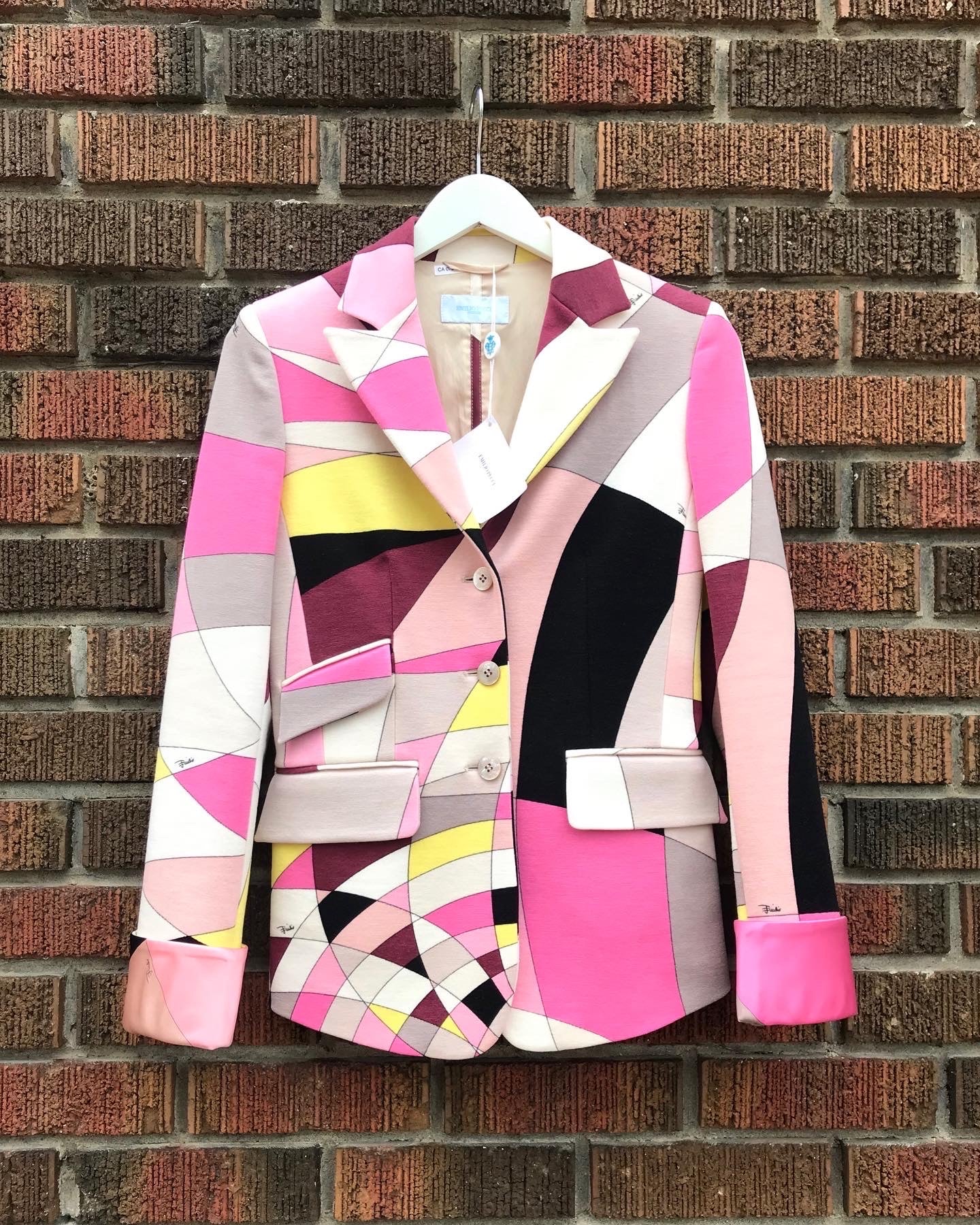 EMILIO PUCCI Firenze Multi Colour Pattern Wool Blend Blazer Susannah Designer Consignment