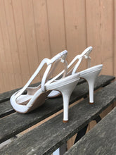 Load image into Gallery viewer, MANOLO BLAHNIK White Patent Leather High Heel Sandals
