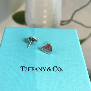 TIFFANY & CO. Heart Tag Pierced Stud Earrings