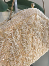 Load image into Gallery viewer, SIMPSON’S Vintage 1960’s White Cream Bead &amp; Sequin Clutch
