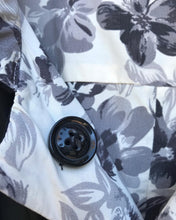 Load image into Gallery viewer, MAX MARA WEEKEND Reversible Black Floral Print Nylon Trench Coat
