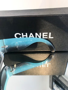 CHANEL Two-Tone Blue Grey Sunglasses