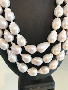3 Strands Cultured Pearls Sterling Silver Necklace