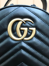 Load image into Gallery viewer, GUCCI GG Marmont Black Chevron Quilted Leather Backpack

