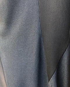 BURBERRY London Crepe 3/4 Sleeve Asymmetrical Neckline Fitted Midi Dress