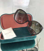 Load image into Gallery viewer, GUCCI Oval Havana Gold/Brown Sunglasses
