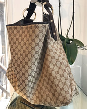 Load image into Gallery viewer, GUCCI GG Canvas Large Horsebit Hobo Bag

