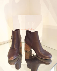 SEE BY CHLOE Louise Zip Up Leather Ankle Boots