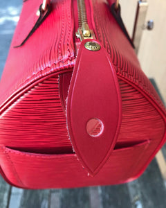 LOUIS VUITTON Red Epi Leather Speedy 25 Bag