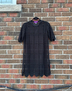 VIVIENNE TAM Crochet Short Sleeve Mini Dress