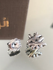TASHI Sterling Silver Knot Pierced Earrings