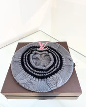 Load image into Gallery viewer, LOUIS VUITTON Logo Colombia Cable Knit Wool Beret
