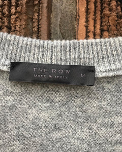 THE ROW V-Neck Oversized Merino Wool Cashmere Blend Sweater/Tunic