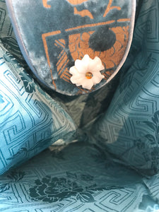 SHENTANG PEONY Silk Velvet Print Small Bag