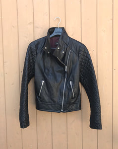 MACKAGE Jimmie Quilted Sleeves Leather Moto Jacket