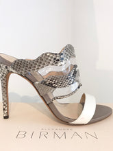 Load image into Gallery viewer, ALEXANDRE BIRMAN Stamped Python Leather High Heel Slides
