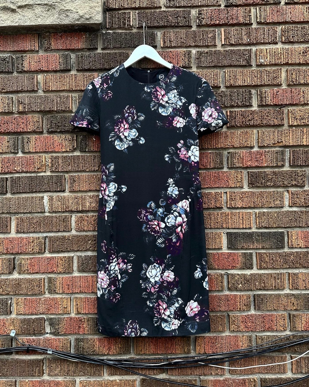 MCQ ALEXANDER MCQUEEN Floral Print Silk Short Sleeve Dress