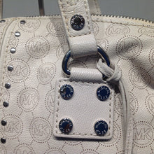 Load image into Gallery viewer, MICHAEL MICHAEL KORS Leather Logo Studded Bowling Top Handle/ Crossbody Bag
