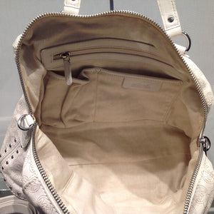 MICHAEL MICHAEL KORS Leather Logo Studded Bowling Top Handle/ Crossbody Bag